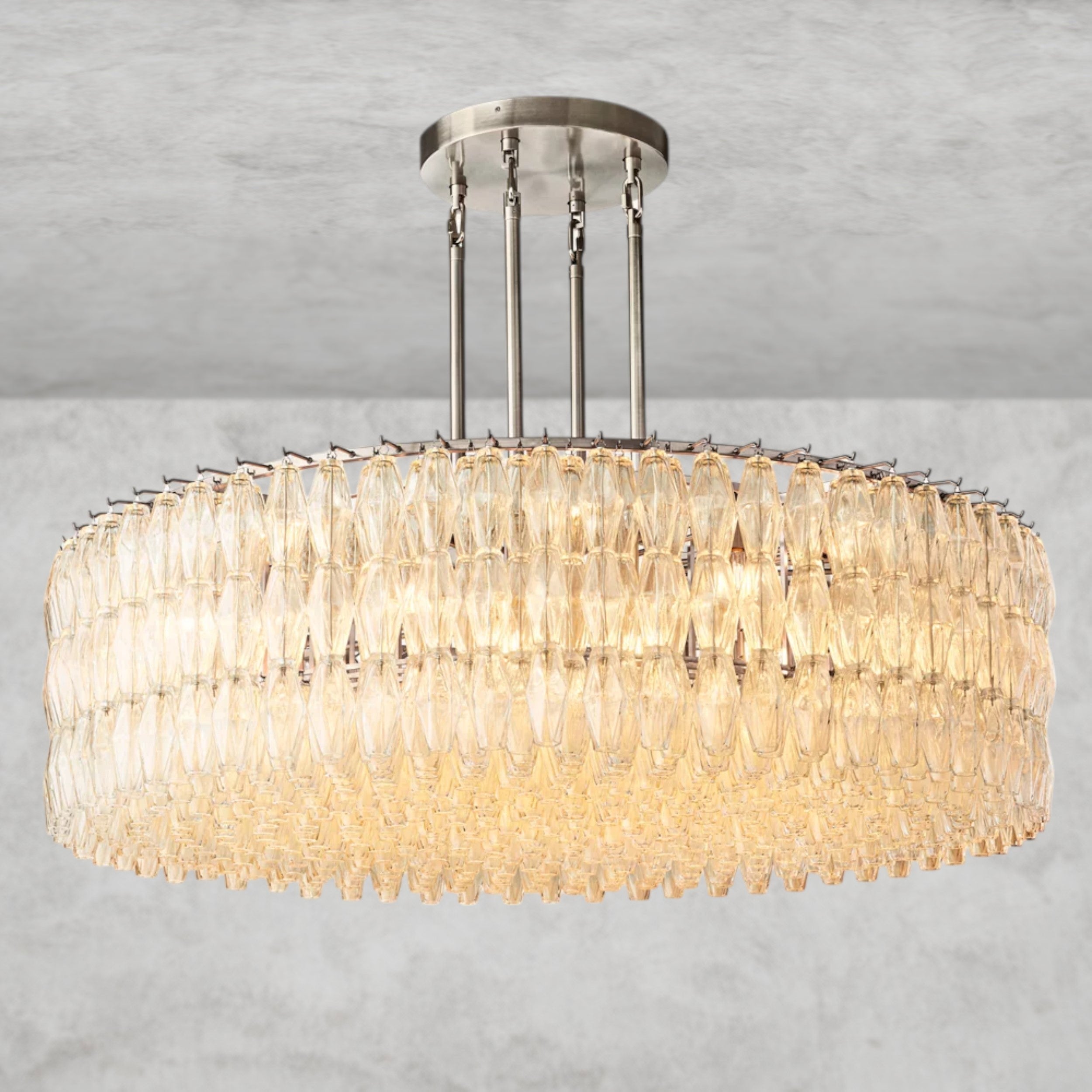 CHIARA CLEAR/ SMOKE GLASS ROUND CHANDELIER 37", 47", 62"